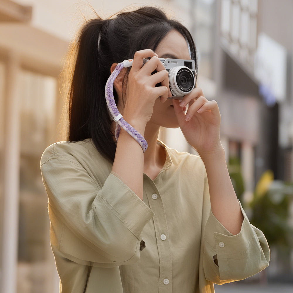 カメラリストストラップ スリム (ライラックパープル)